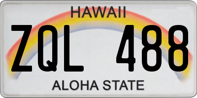 HI license plate ZQL488