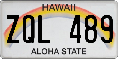 HI license plate ZQL489