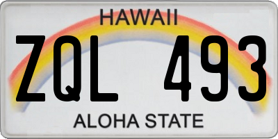 HI license plate ZQL493