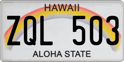 HI license plate ZQL503