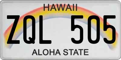 HI license plate ZQL505