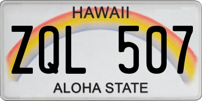 HI license plate ZQL507