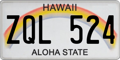 HI license plate ZQL524