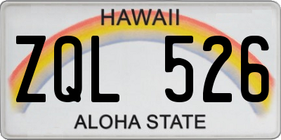 HI license plate ZQL526