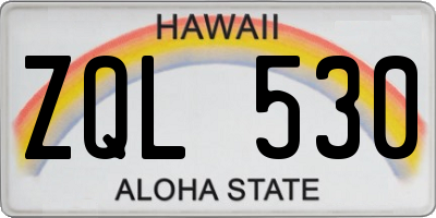 HI license plate ZQL530