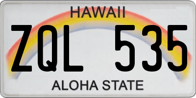 HI license plate ZQL535