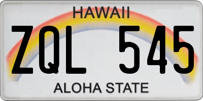 HI license plate ZQL545