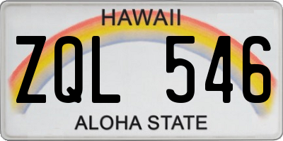 HI license plate ZQL546
