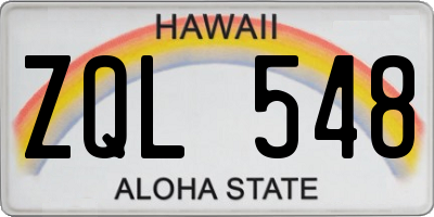 HI license plate ZQL548