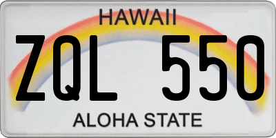 HI license plate ZQL550