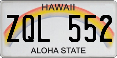 HI license plate ZQL552