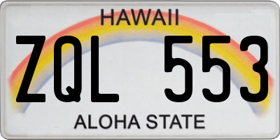 HI license plate ZQL553