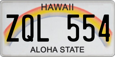 HI license plate ZQL554
