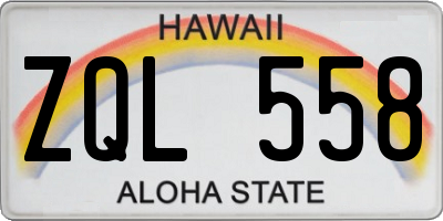 HI license plate ZQL558