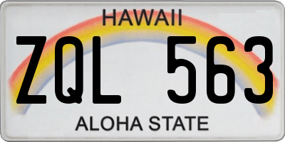 HI license plate ZQL563