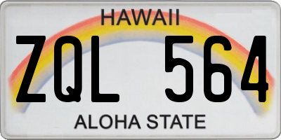 HI license plate ZQL564