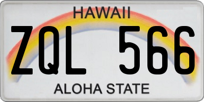 HI license plate ZQL566