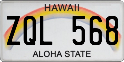 HI license plate ZQL568