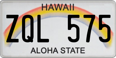 HI license plate ZQL575