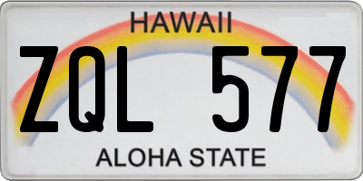 HI license plate ZQL577