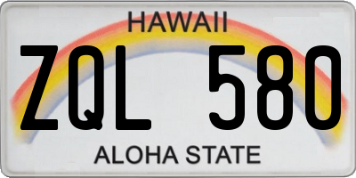 HI license plate ZQL580