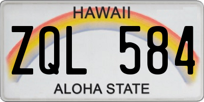HI license plate ZQL584