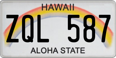 HI license plate ZQL587