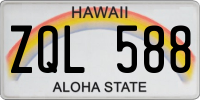 HI license plate ZQL588