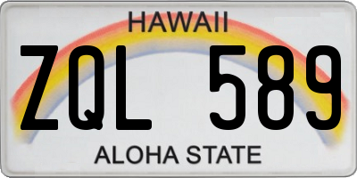 HI license plate ZQL589