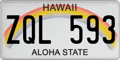 HI license plate ZQL593