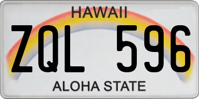 HI license plate ZQL596