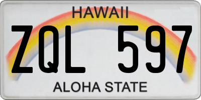 HI license plate ZQL597