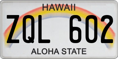 HI license plate ZQL602