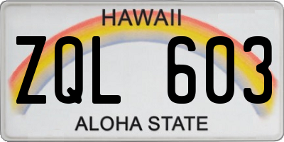 HI license plate ZQL603
