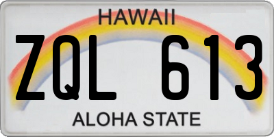 HI license plate ZQL613