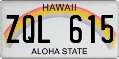 HI license plate ZQL615