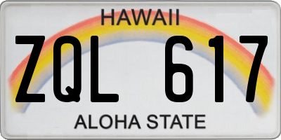 HI license plate ZQL617