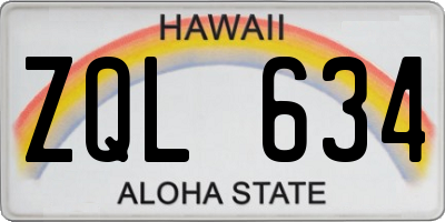 HI license plate ZQL634