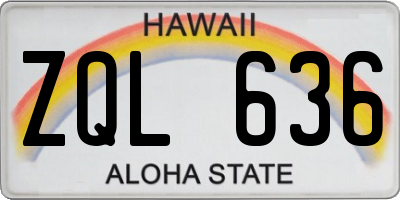 HI license plate ZQL636