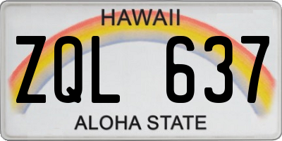 HI license plate ZQL637