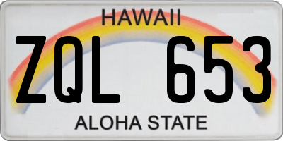 HI license plate ZQL653