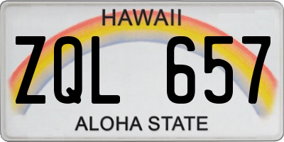HI license plate ZQL657
