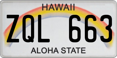 HI license plate ZQL663