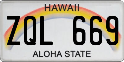 HI license plate ZQL669