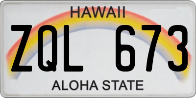 HI license plate ZQL673