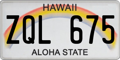 HI license plate ZQL675