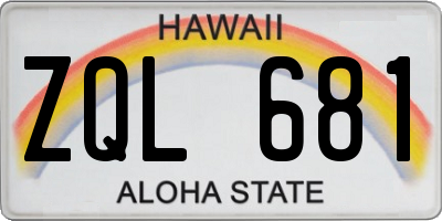 HI license plate ZQL681