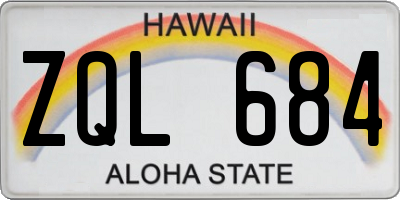 HI license plate ZQL684