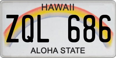 HI license plate ZQL686