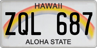 HI license plate ZQL687